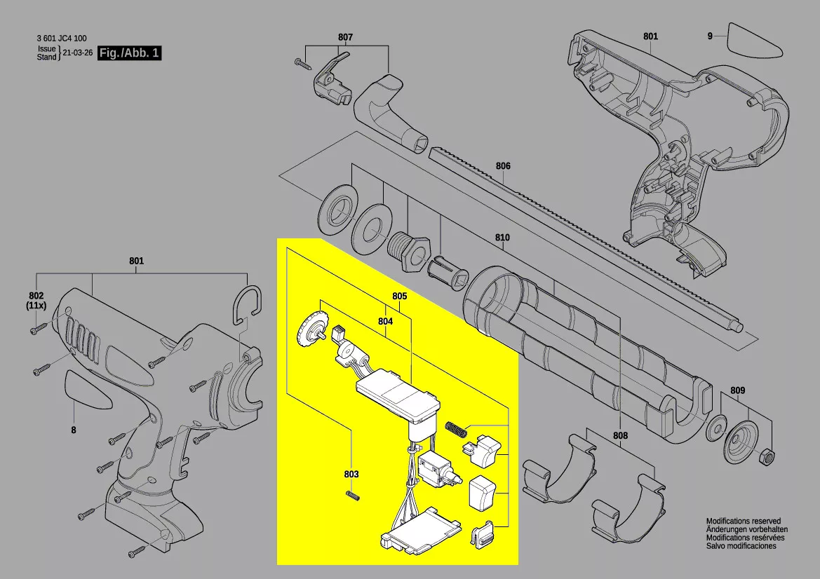 module électronique presse-cartouche réf. 1 607 000 E6U Bosch
